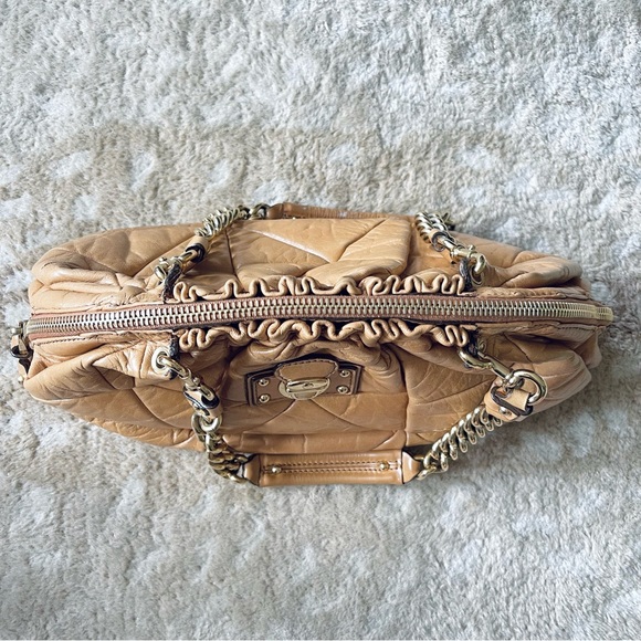 Marc Jacobs Lou Bowler Patchwork Quilted Leather Chain Strap Bag  Tan - Picture 5 of 16